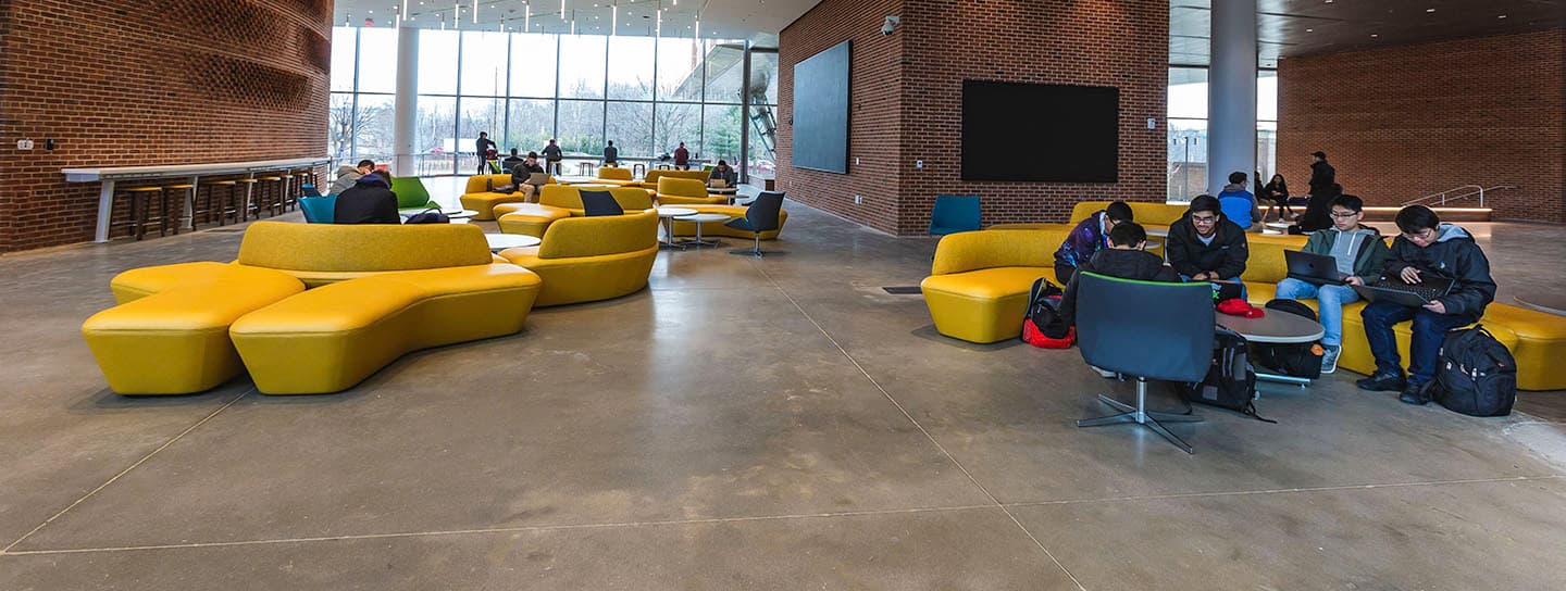 Students sitting in Iribe Center