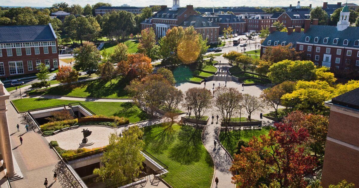 View from above of Hornbake Plaza