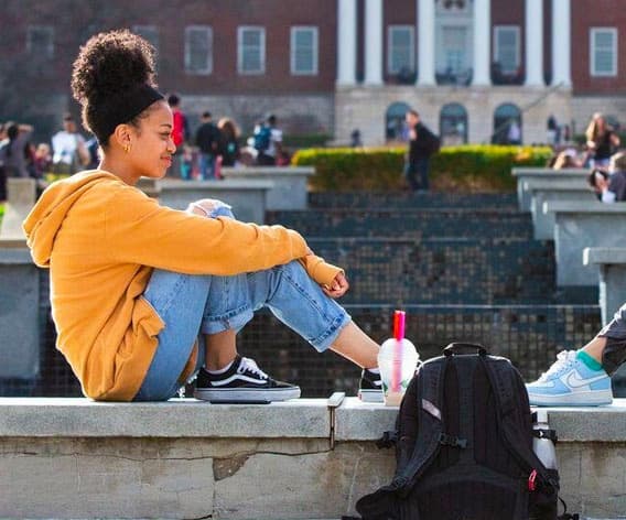 Student on campus